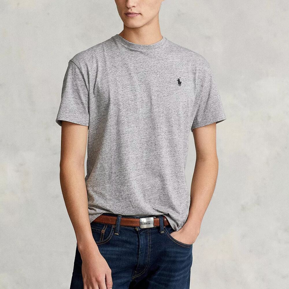 Polo Ralph Lauren Classic Fit Men's Gray T-Shirt Large Preppy Embroidered Casual